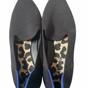 Rothy's Almond Ladies Black Flats, Size 5.5, EUC